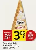 Oferta de Président - Formatge Brie por 3,05€ en Supermercados Charter