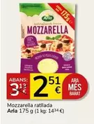 Oferta de Arla - Mozzarella Ratllada por 2,51€ en Supermercados Charter