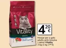 Oferta de Vitality - Menjar Per A Gats Adults Amb Tonyina I Salmó por 4,2€ en Supermercados Charter