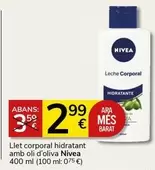 Oferta de Nivea - Llet Corporal Hidratant Amb Oli D'oliva por 2,99€ en Supermercados Charter