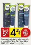 Oferta de Veet - Crema Depilatoria Pells Normals O Sensibles Total Pro  Men por 4,25€ en Supermercados Charter