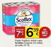 Oferta de Scottex - Paper Higienic Doble Capa Original 24 Rotlles por 6,39€ en Supermercados Charter