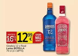 Oferta de Larios - Ginebra 12 O Rosé por 12,99€ en Supermercados Charter