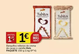 Oferta de Mas - Barquillos Rellenos De Crema De Cacao O Vainilla por 1€ en Supermercados Charter