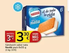 Oferta de Nestlé - Sandwich Sabor Nata por 3,3€ en Supermercados Charter