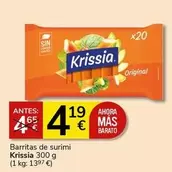 Oferta de Krissia - Barritas De Surimi por 4,19€ en Supermercados Charter