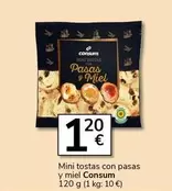 Oferta de Consum - Mini Tostas Con Pasas Y Miel por 1,2€ en Supermercados Charter