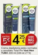 Oferta de Veet - Crema Depilatoria Pieles Normales O Sensibles Total Pro  Men por 4,25€ en Supermercados Charter