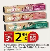 Oferta de Nescafé - Cafe Espresso India, Colombia Descafeinado O South Asia  Caja por 2,99€ en Supermercados Charter