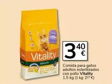 Oferta de Vitality - Comida Para Gatos Adultos Esterilizados Con Pollo por 3,4€ en Supermercados Charter