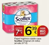 Oferta de Scottex - Papel Higiénico Doble Capa Original 24 Rollos por 6,39€ en Supermercados Charter