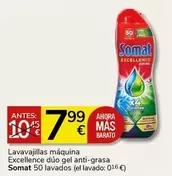 Oferta de Somat - Lavavajillas Máquina Excellence Dúo Gel Anti-grasa por 7,99€ en Supermercados Charter