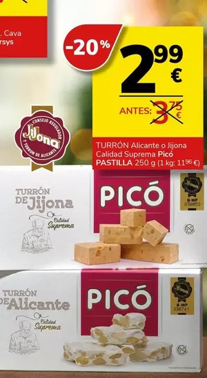 Oferta de Danone - Turron Alicante O Jijona por 2,99€ en Supermercados Charter