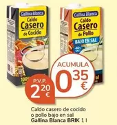 Oferta de Gallina Blanca - Caldo Casero De Cocido O Pollo Bajo En Sal por 2,2€ en Supermercados Charter