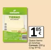 Oferta de Consum - Queso Tierno En Lonchas por 1,85€ en Supermercados Charter