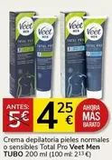 Oferta de Veet - Crema Depilatoria Pieles Normales O Sensibles Total Pro Men por 4,25€ en Supermercados Charter