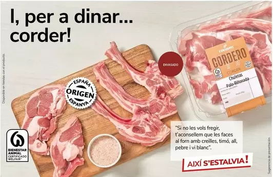 Oferta de Consum - Cordero en Supermercados Charter