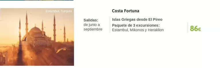 Oferta de Costa -  Fortuna por 86€ en Viajes El Corte Inglés