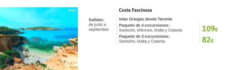 Oferta de Malta - Costa Fascinosa por 82€ en Viajes El Corte Inglés