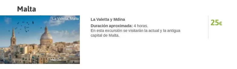 Oferta de Malta - por 25€ en Viajes El Corte Inglés