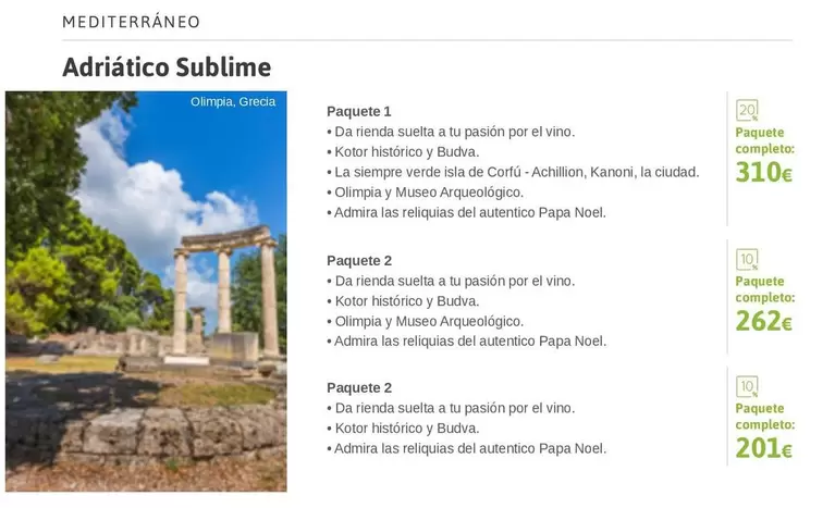 Oferta de Sublime - Mediterráneo Adríático por 310€ en Viajes El Corte Inglés