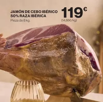 Oferta de Jamón De Cebo Ibérico 50% Raza Ibérica por 119€ en El Corte Inglés