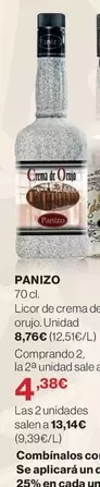 Oferta de Panizo - Licor De Crema De Orujo por 8,76€ en El Corte Inglés