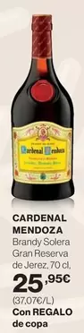 Oferta de Cardenal Mendoza - Brandy Solera Gran Reserva De Jerez por 25,95€ en El Corte Inglés