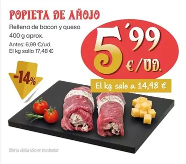 Oferta de Rellena De Bacon Y Queso por 5,99€ en Ahorramas