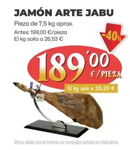 Oferta de Jabu - Jamon Arte por 189€ en Ahorramas