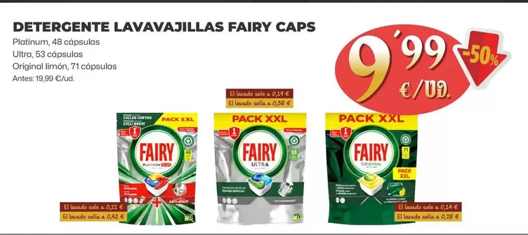 Oferta de Fairy - Detergente Lavavajillas Caps por 9,99€ en Ahorramas