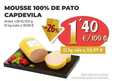 Oferta de Capdevila - Mousse 100% De Pato por 1,4€ en Ahorramas