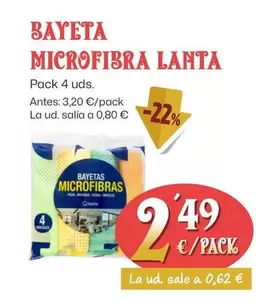 Oferta de Lanta - Bayeta Microfibra por 2,49€ en Ahorramas