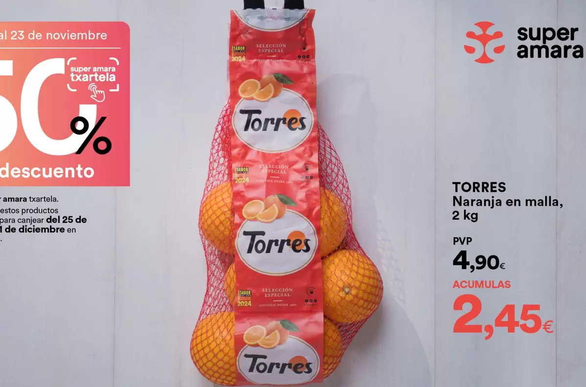 Oferta de Torres -  Naranja En Malla por 4,9€ en SUPER AMARA