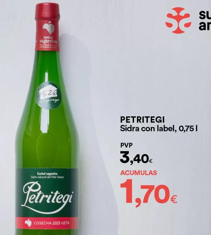 Oferta de Sidra Con Label por 3,4€ en SUPER AMARA