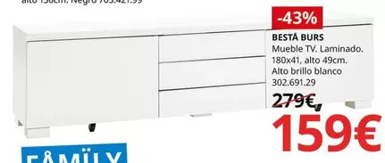 Oferta de Blanco - Mueble Tv por 159€ en IKEA