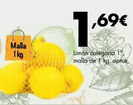 Oferta de Limon Cafegoria 1a Malla De 1 Kg por 1,69€ en Supermercados Lupa