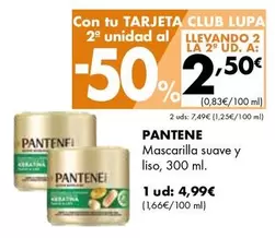 Oferta de Pantene - Mascarilla Suave Y Liso por 4,99€ en Supermercados Lupa