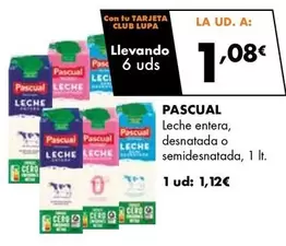 Oferta de Pascual - Leche Entera por 1,12€ en Supermercados Lupa