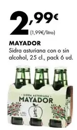 Oferta de Mayador - Sidra Asturiana Con O Sin Alcohol por 2,99€ en Supermercados Lupa