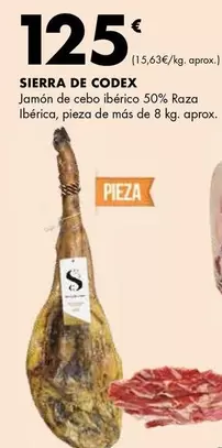 Oferta de Sierra - Jamon De Cebo Iberico 50% Raza Iberica por 125€ en Supermercados Lupa