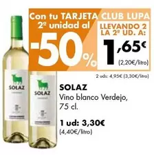 Oferta de Solaz - Vino Blanco Verdejo por 3,3€ en Supermercados Lupa