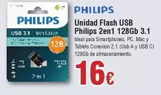 Oferta de Philips -  2en 1 Unidad Flash USB por 16€ en Froiz