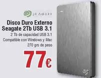 Oferta de Seagate - Disco Externo  2Tb USB 3.1 por 77€ en Froiz