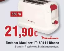 Oferta de Moulinex - Tostador Lt160111 Blanco por 21,9€ en Froiz