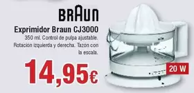 Oferta de Braun - Exprimidor Cj3000 por 14,95€ en Froiz