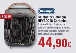 Oferta de 1800 - Calefactor Delonghi HFX30C18 Ceramico por 44,9€ en Froiz