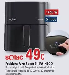 Oferta de Solac - Freidora Aire por 49€ en Froiz