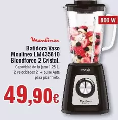 Oferta de Moulinex - Batidora Vaso  LM435810 Blendforce 2 Cristal por 49,9€ en Froiz