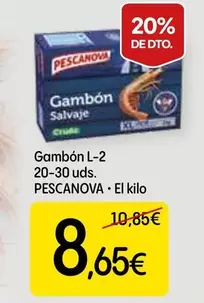 Oferta de Pescanova - Gambon L-2 20-30 Uds. por 8,65€ en Dialprix